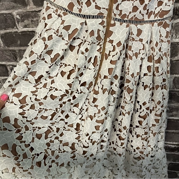 Self Portrait Azaelea guipure lace dress white midi - Picture 12 of 15